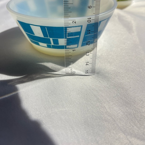 2 vintage Fire King Anchor Hocking Rare Blocks  blue and green Milk Glass 5” - Picture 14 of 14